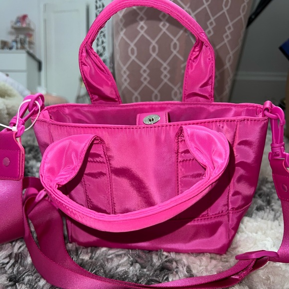 Steve Madden Hot Pink Nylon Crossbody Handbag Purse - Picture 4 of 6